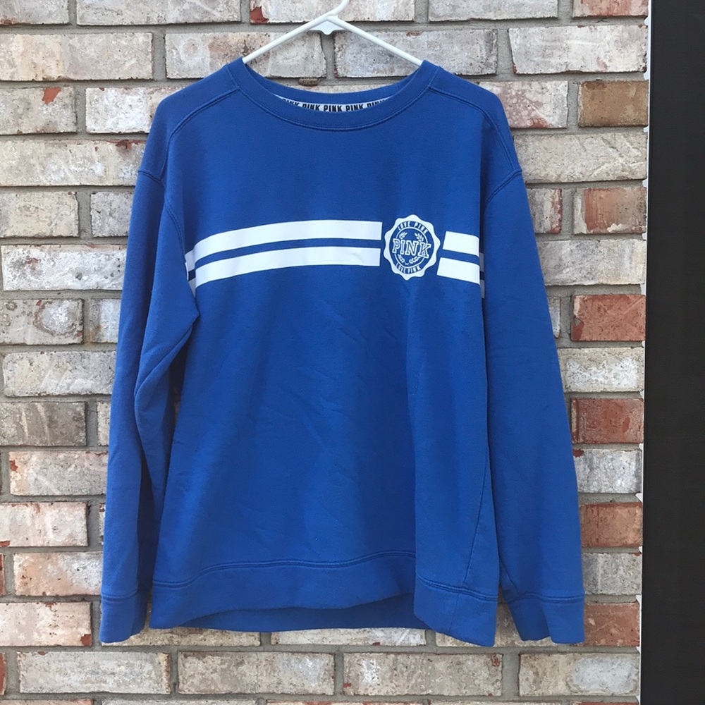 PINK royal blue crew neck